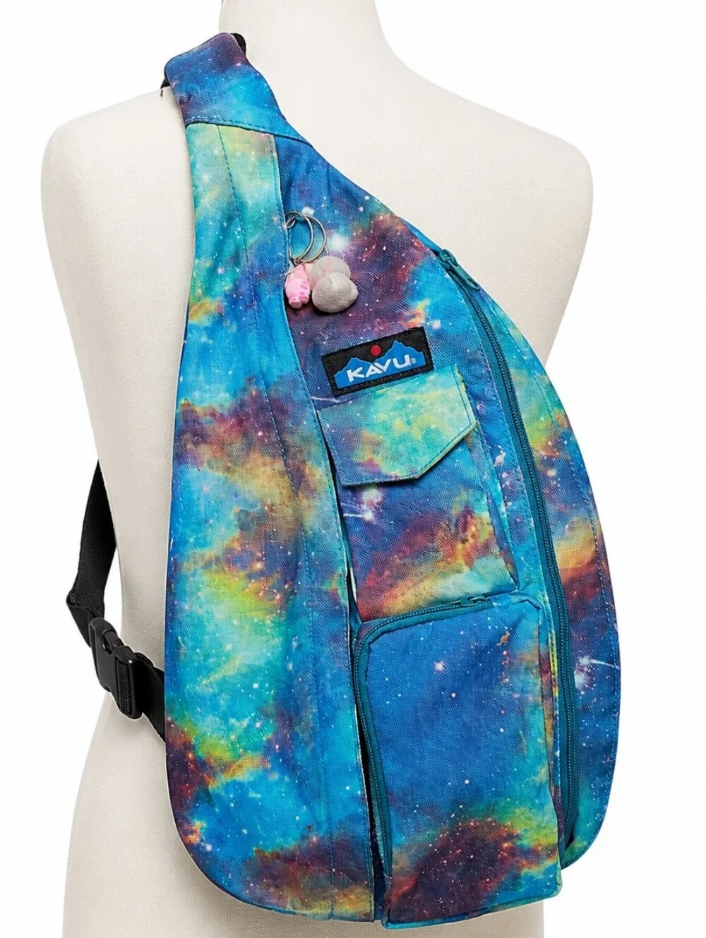 KAVU | Galaxy Sling Backpack Crossbody Outdoor Travel Bag Organizer Blue Multi